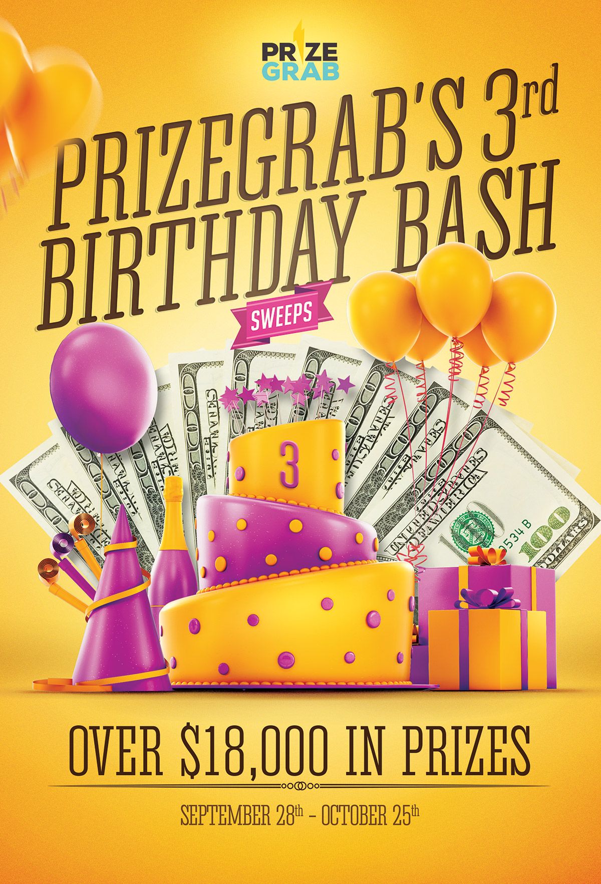 Win the PrizeGrab Birthday Sweepstakes & Giveaway